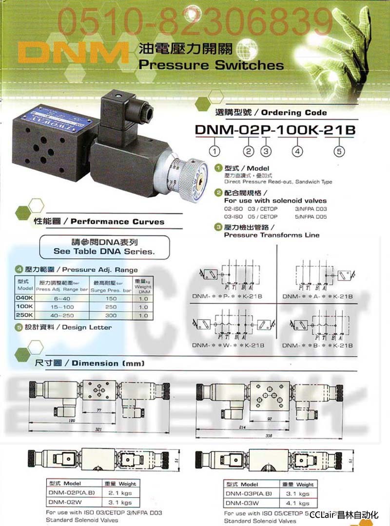 TWOWAY 油電壓力開(kāi)關(guān)  DNM-02A-250K-21B  DNM-03P-250K-21B  DNM-03P-100K-06i