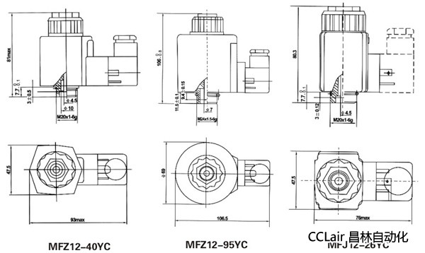 油研型液壓閥用電磁鐵線(xiàn)圈，MFJ12-YC交流濕式閥用電磁鐵,MFZ12-YC直流濕式閥用電磁鐵,比例電磁鐵