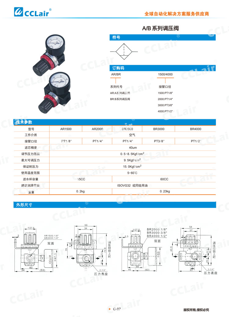 A、B系列調壓閥